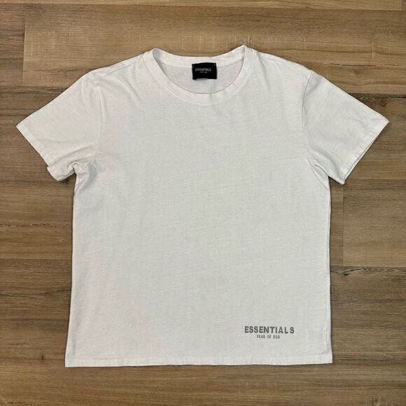 Essentials Other - Essentials Fear of God White Classic Logo White T-Shirt Streetwear Men’s XL